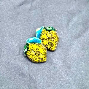 Sequin lemon earrings